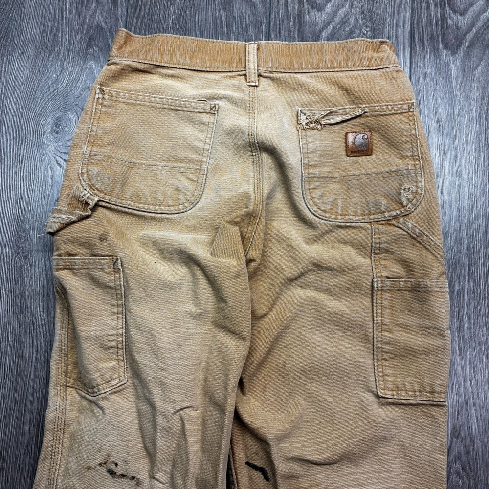 Vintage Carhartt Pants Mens 30x34 Carpenter Original Faded Canvas B11 BRN Y2k - Picture 3 of 11